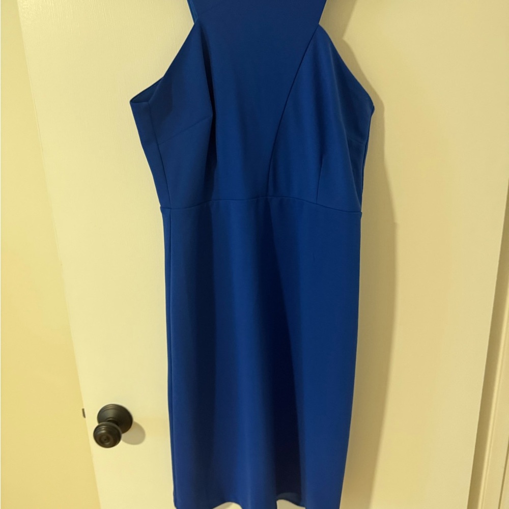 Sam Edelman Blue Halter Sheath Midi Dress